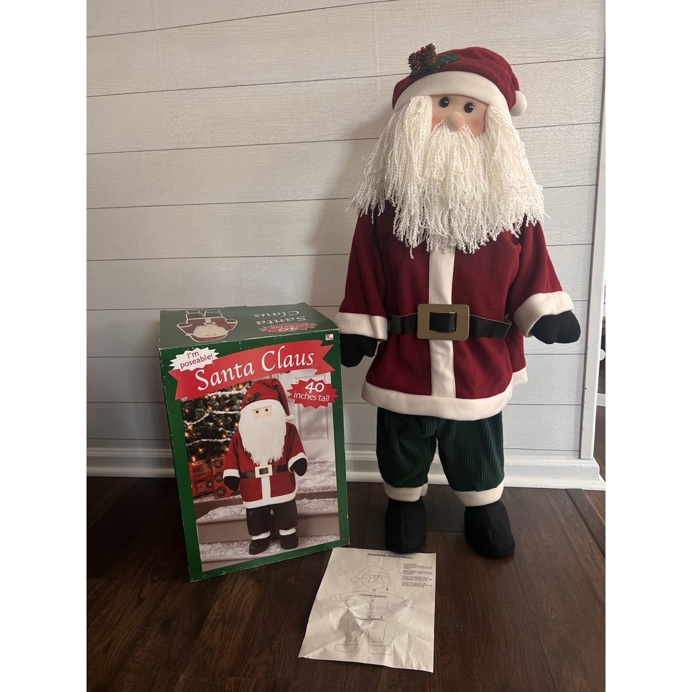 Vintage I'm Poseable 40 Inch Santa Clause Original Box Kmart Holiday Decor